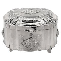 Baroque Style Lavor Italian Silver Vanity Jewelry Box