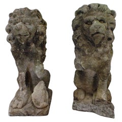 Antique Baroque Style Lion Statues