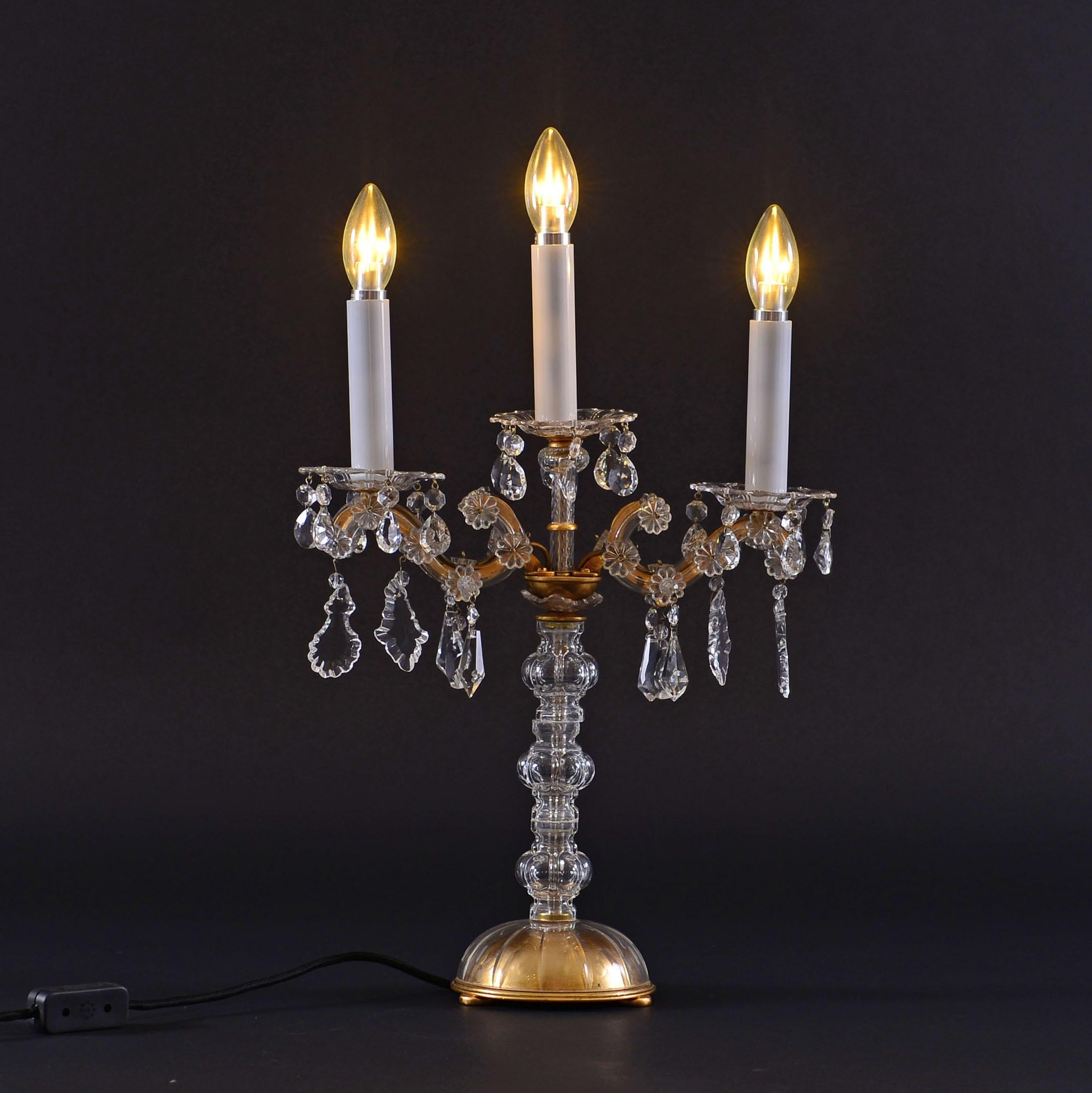 Autrichien  Lampe de bureau Maria Theresia de style baroque en forme de bougeoir 20ème siècle Original 1920  en vente