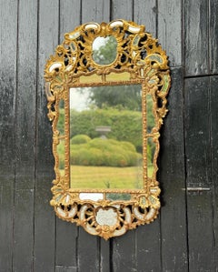 Baroque-style mirror in carved and gilded wood, Austro-Hungarian Empire
