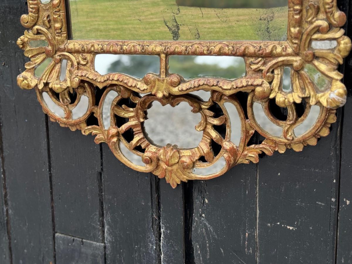 Silver Baroque-style mirror in carved and gilded wood, Austro-Hungarian Empire For Sale