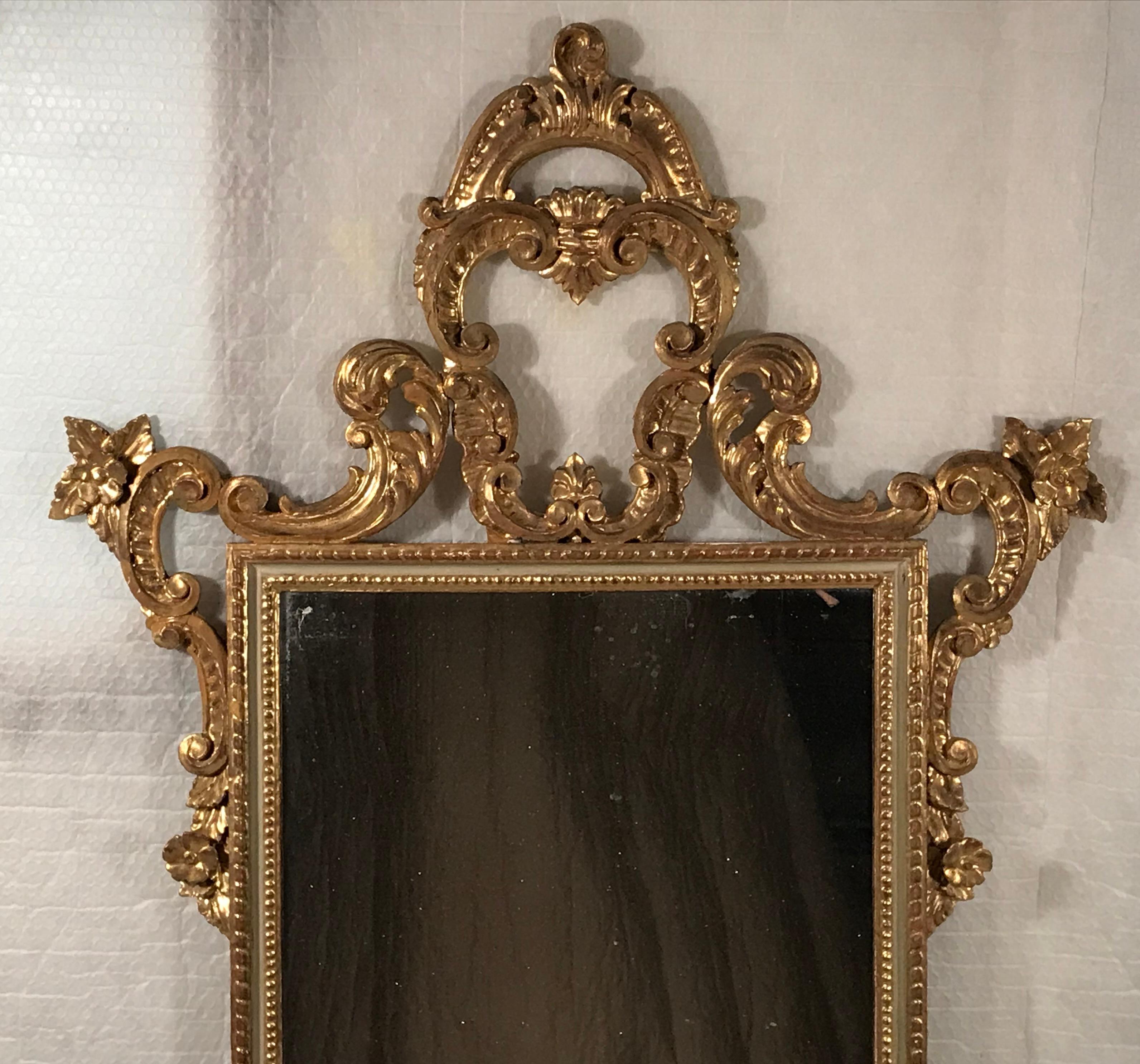 Spiegel im Barockstil, Italien 19. Jahrhundert, Giltwood (Italienisch) im Angebot