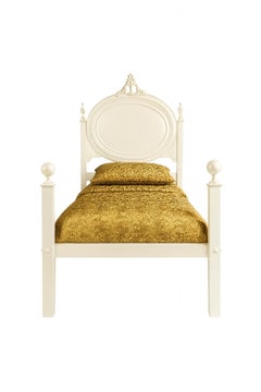 Baroque Style Off White Lacquer Bed, 19th Century