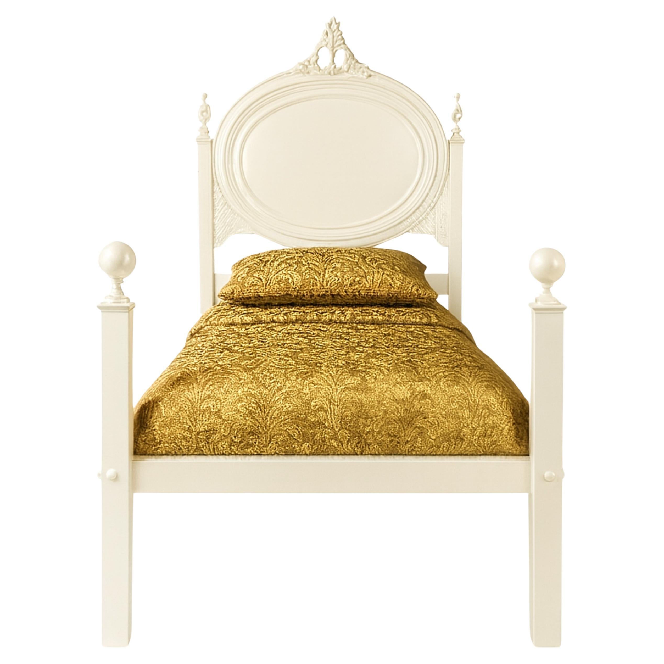 Baroque Style Off White Lacquer Bed, 19th Century
