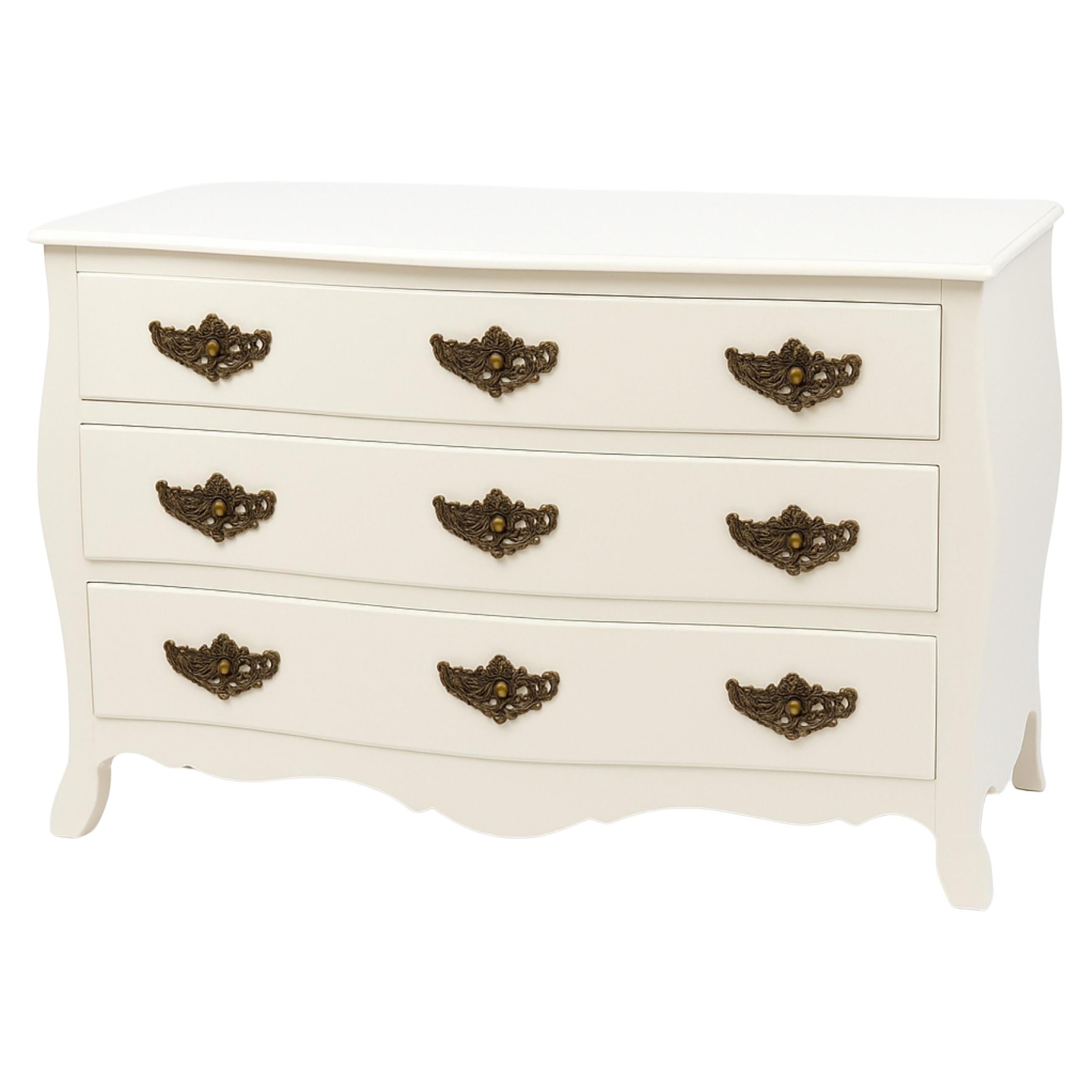 Baroque Style Off White Lacquer Dresser, 19th Century
