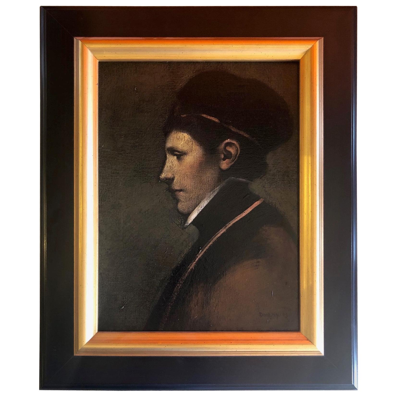 Baroque Style Oil Painting "Figure with Black Cap" by Ray Donley