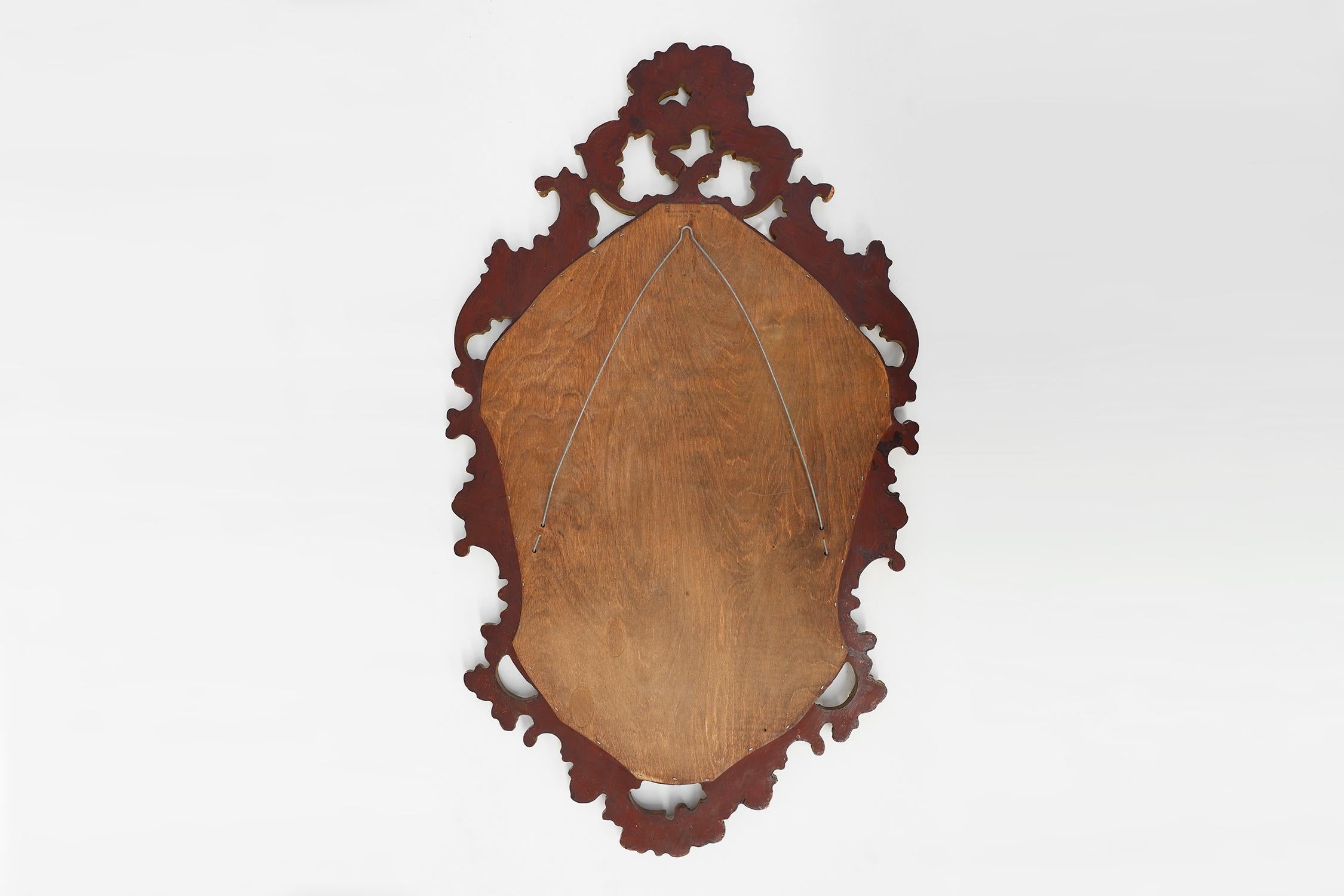 Baroque style oval wall mirror in gilded wood, France For Sale 2