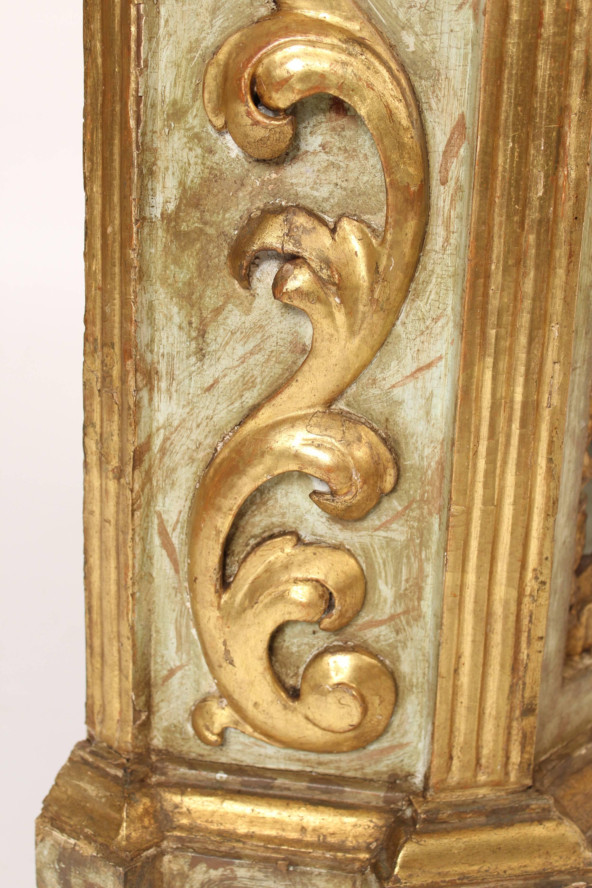 Baroque Style Painted and Partial Gilt Niche Cabinet 2