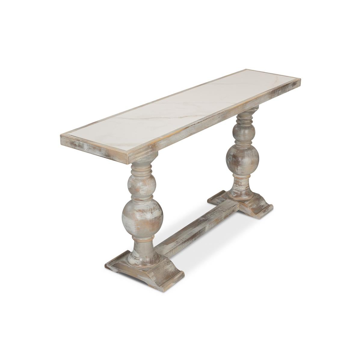 Asian Baroque Style Painted Console Table For Sale