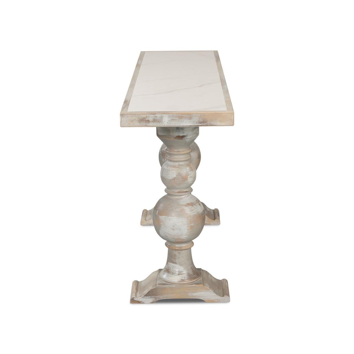 Contemporary Baroque Style Painted Console Table For Sale