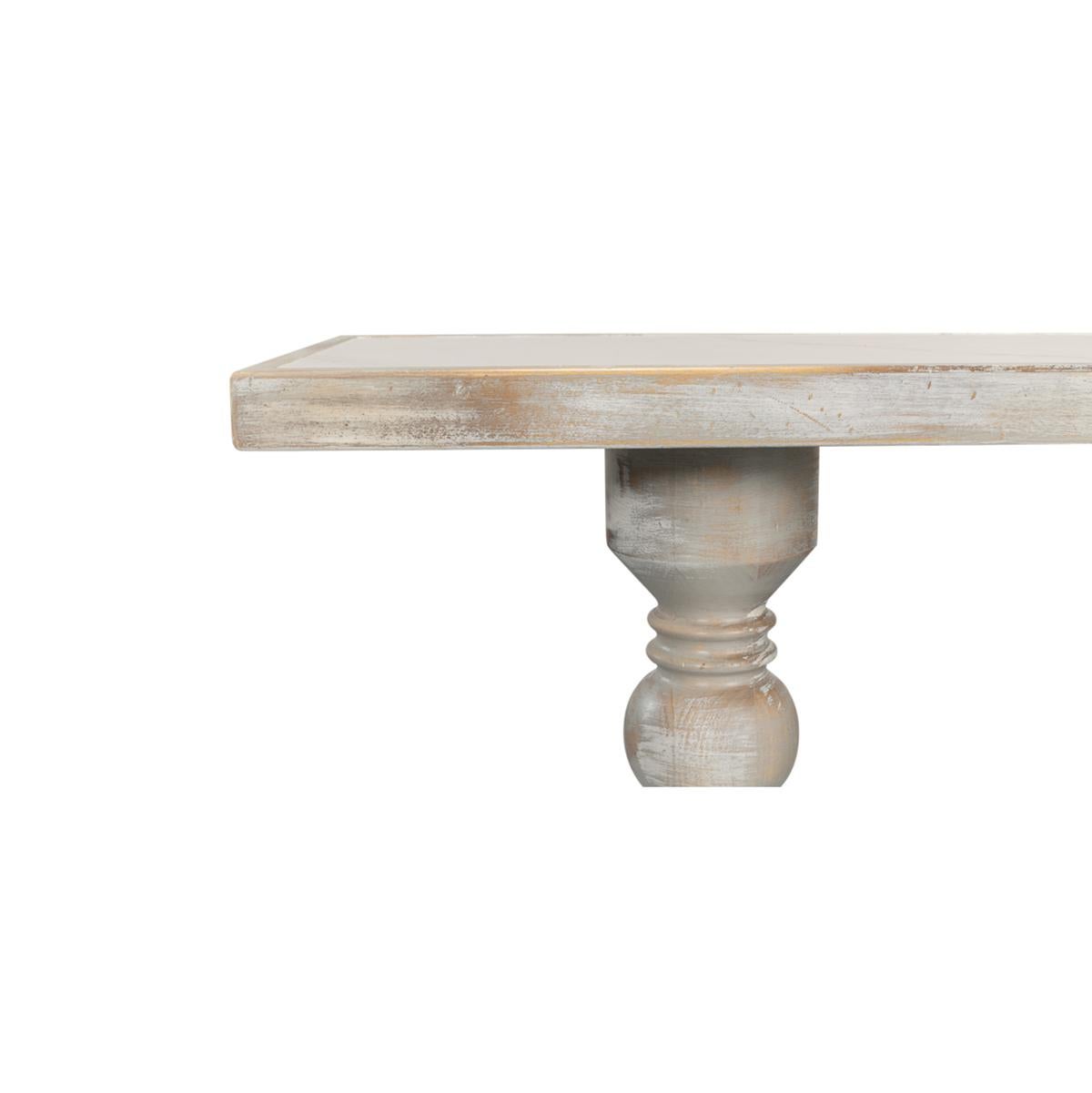 Porcelain Baroque Style Painted Console Table For Sale