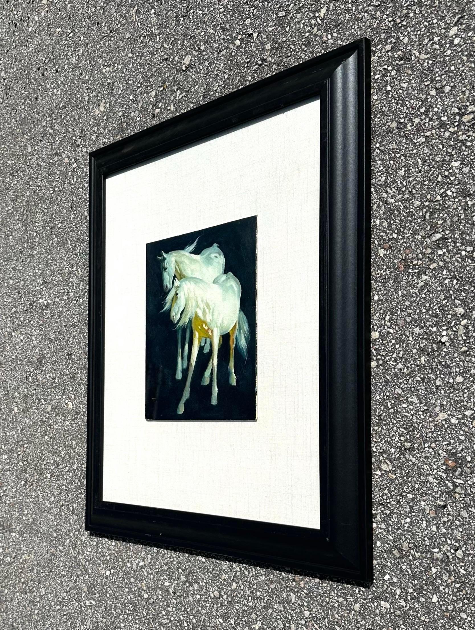 Pintura barroca de dos caballos en Bueno Estado en west palm beach, FL