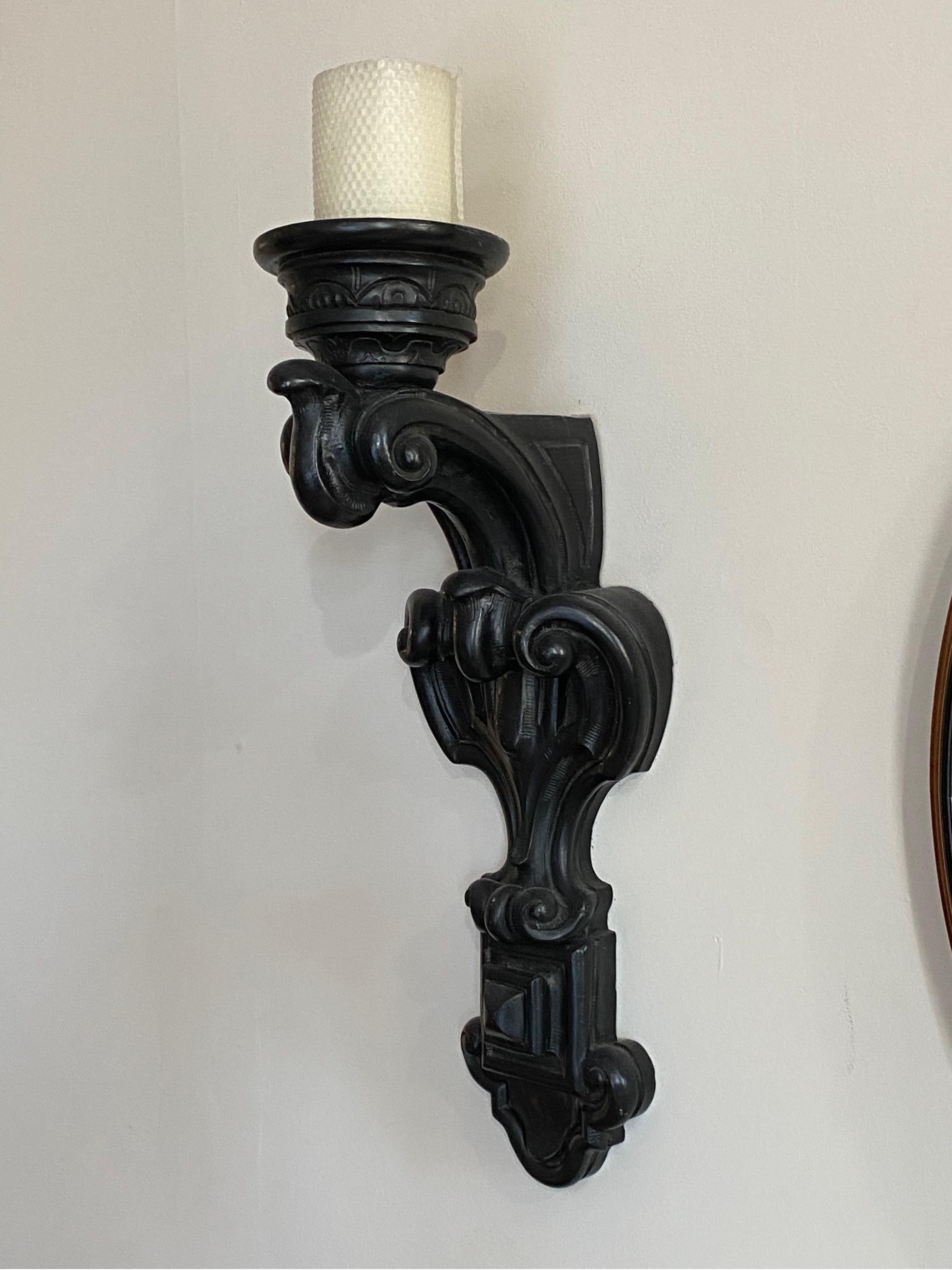 Baroque Style Pair of Candle Holder Sconces For Sale 10