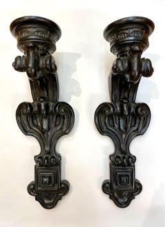 Baroque Style Pair of Candle Holder Sconces