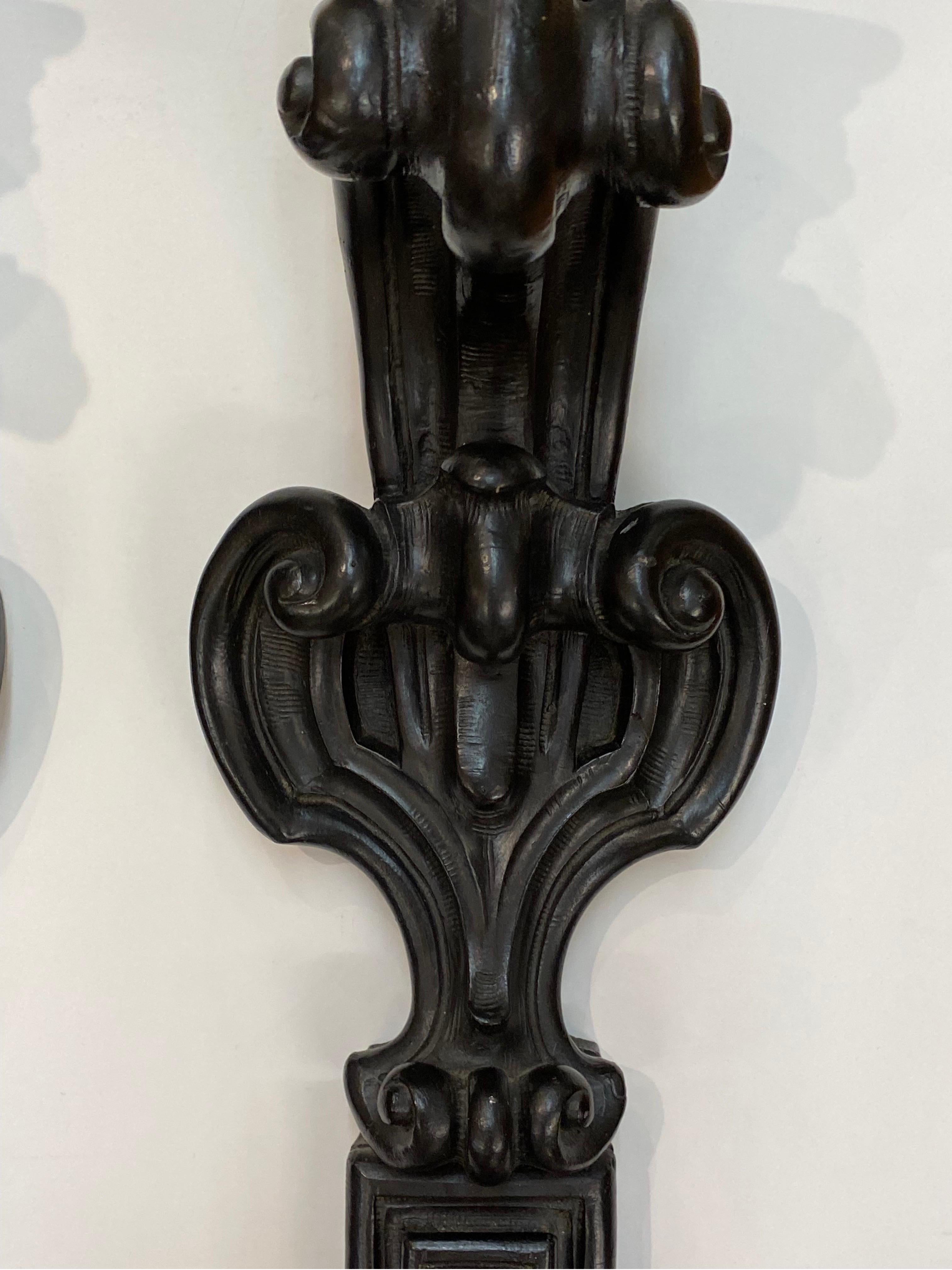 Baroque Style Pair of Candle Holder Sconces For Sale 1