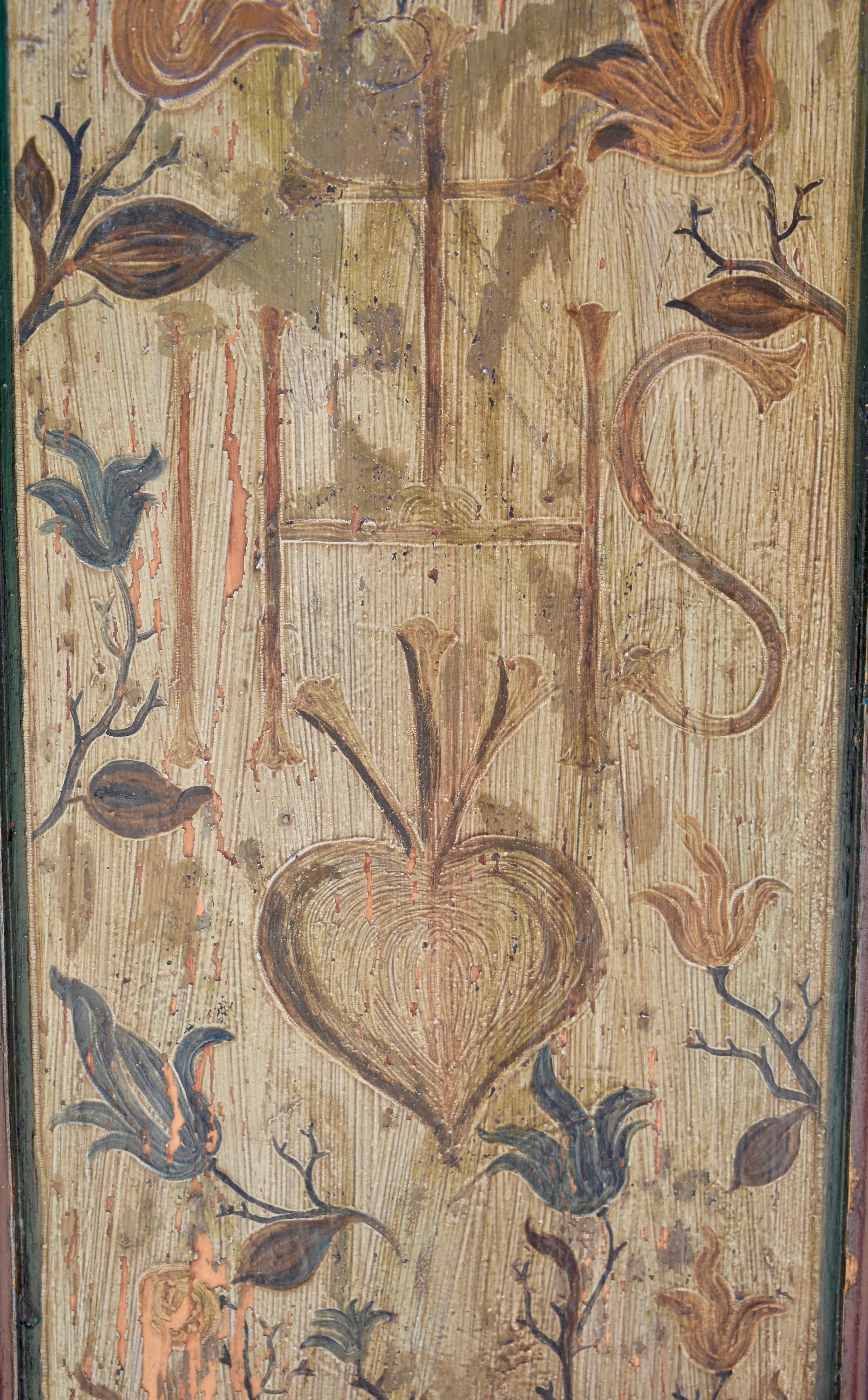 Baroque Style Pine Armoire in Original Decorative Paint 8