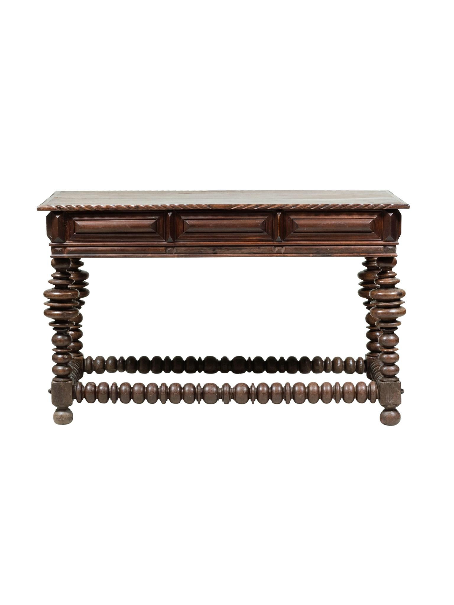 20th Century Baroque-Style Portuguese Rosewood Table For Sale