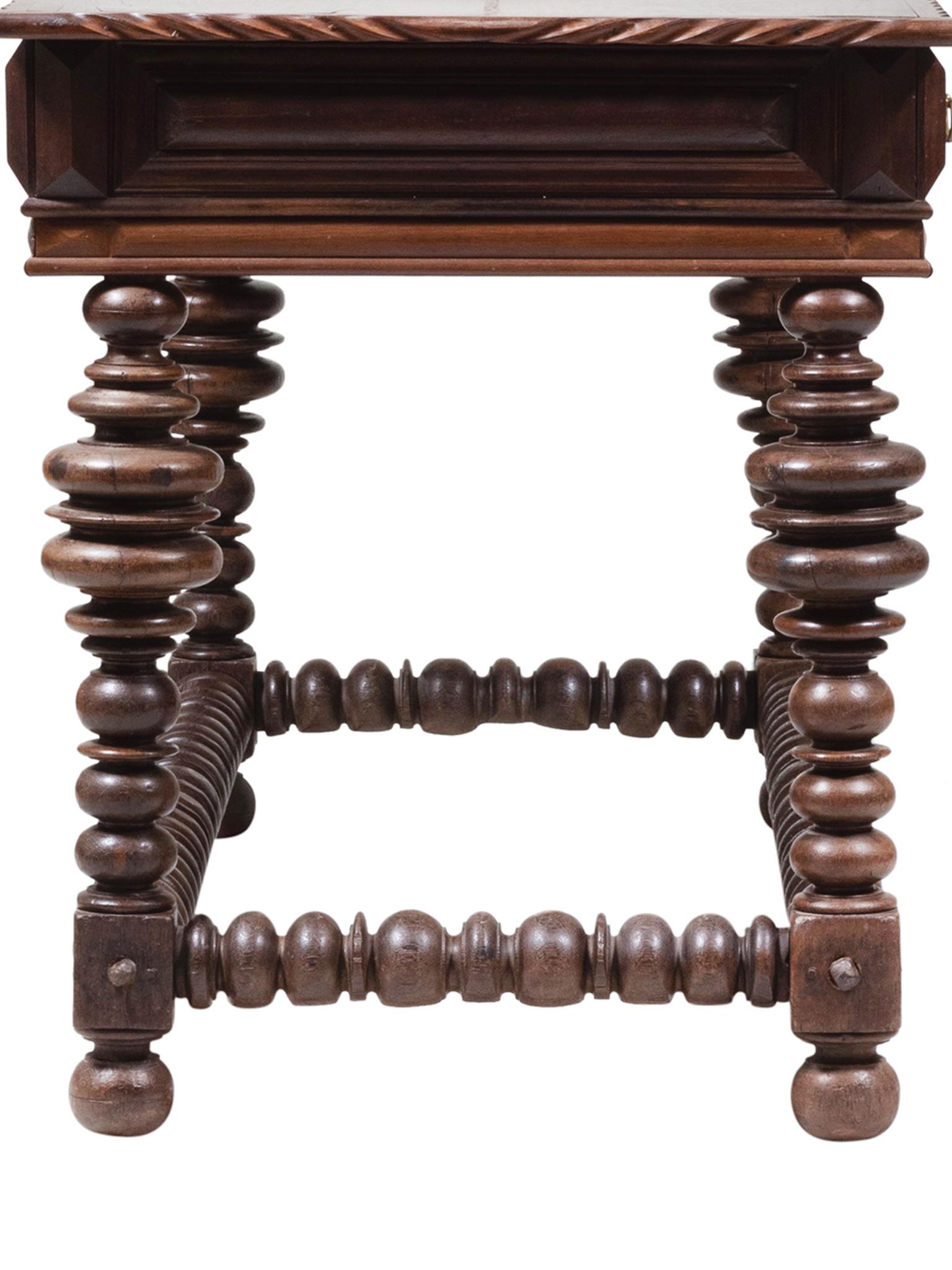 Baroque-Style Portuguese Rosewood Table For Sale 1