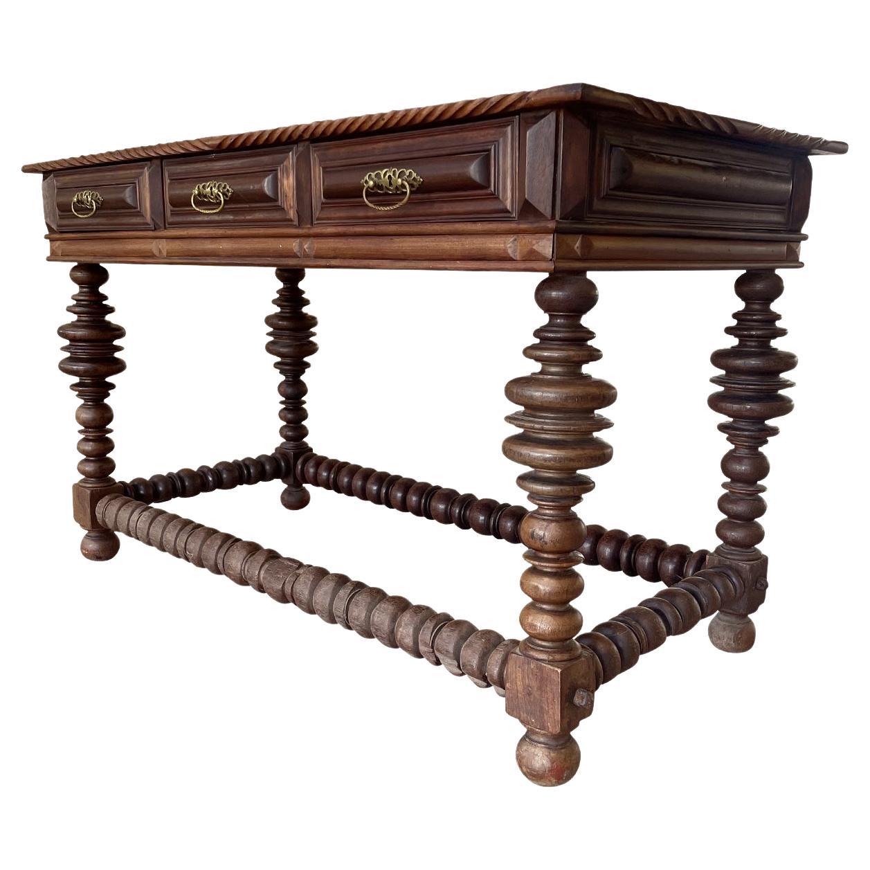 Baroque-Style Portuguese Rosewood Table For Sale
