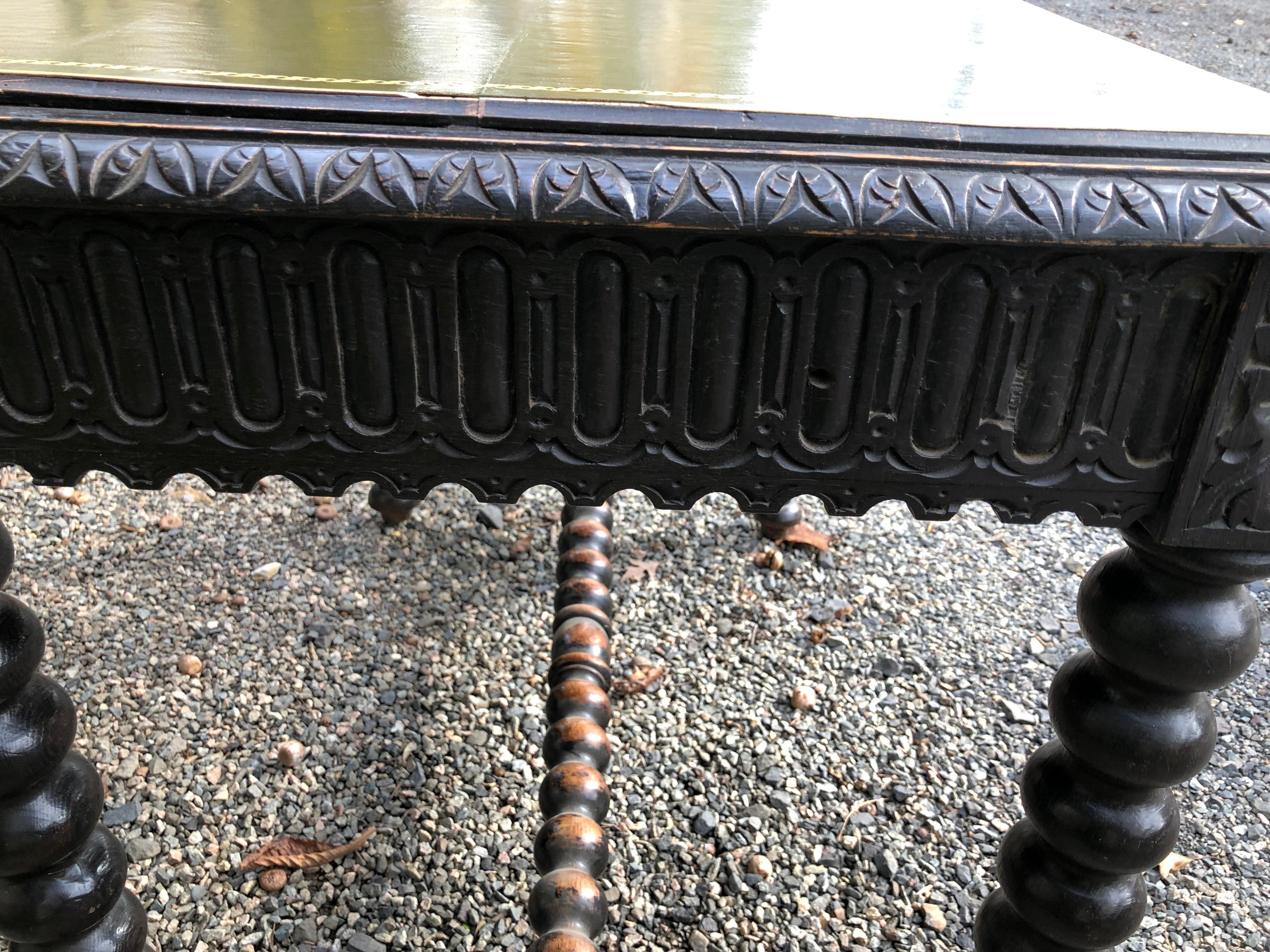 Baroque Style Relief Carved French Writing Table Desk 1