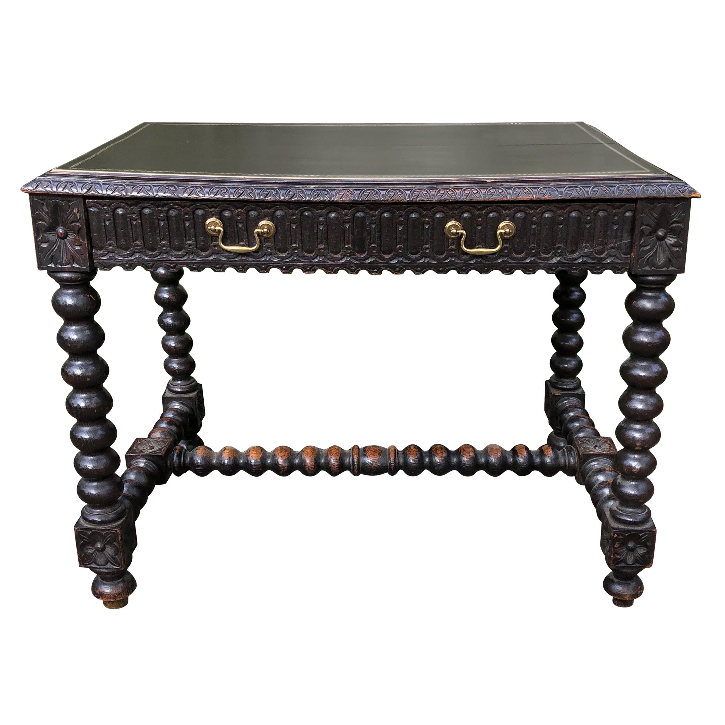 Baroque Style Relief Carved French Writing Table Desk