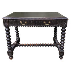 Baroque Style Relief Carved French Writing Table Desk