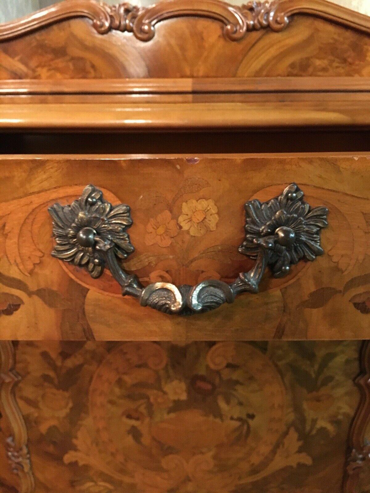 Baroque Style Showcase 3 Sides Glazed with Root Wood Veneer 1