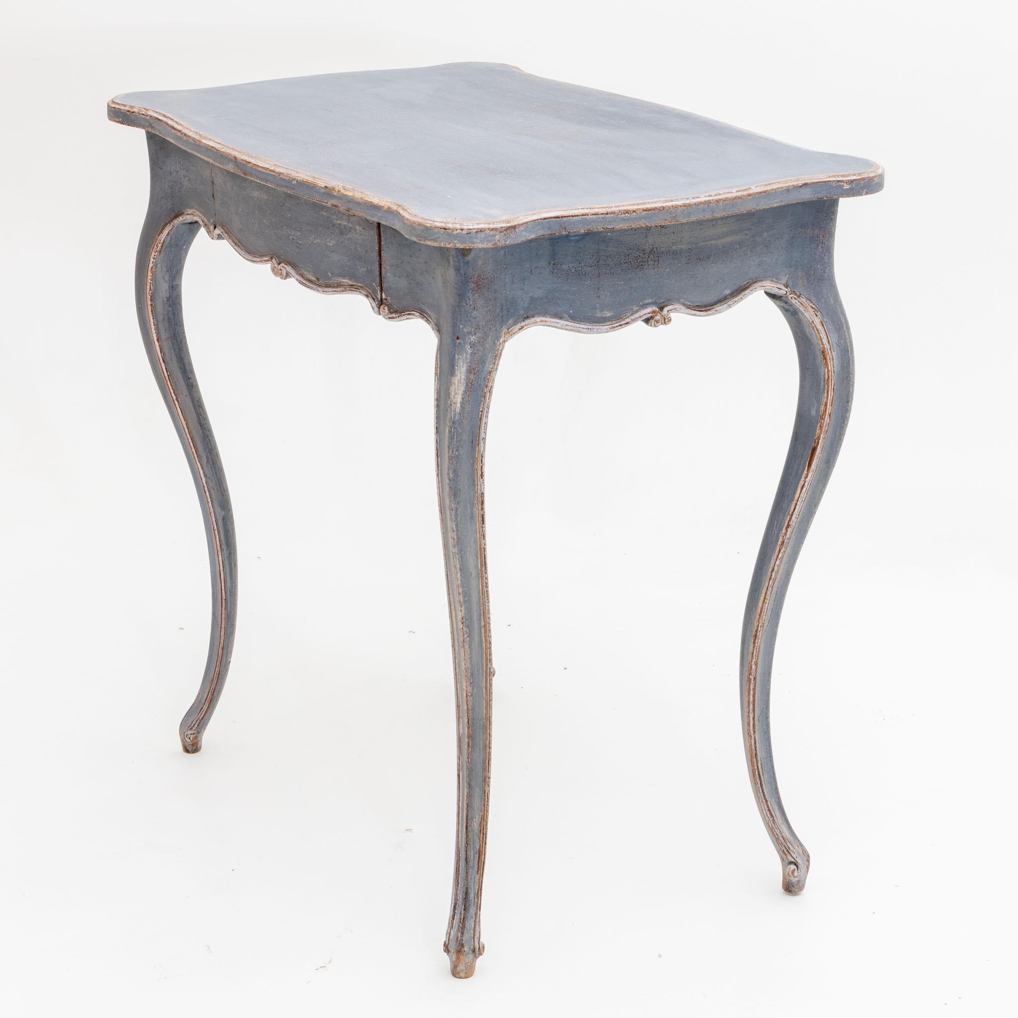 Contemporary Baroque Style Side Table in Blue