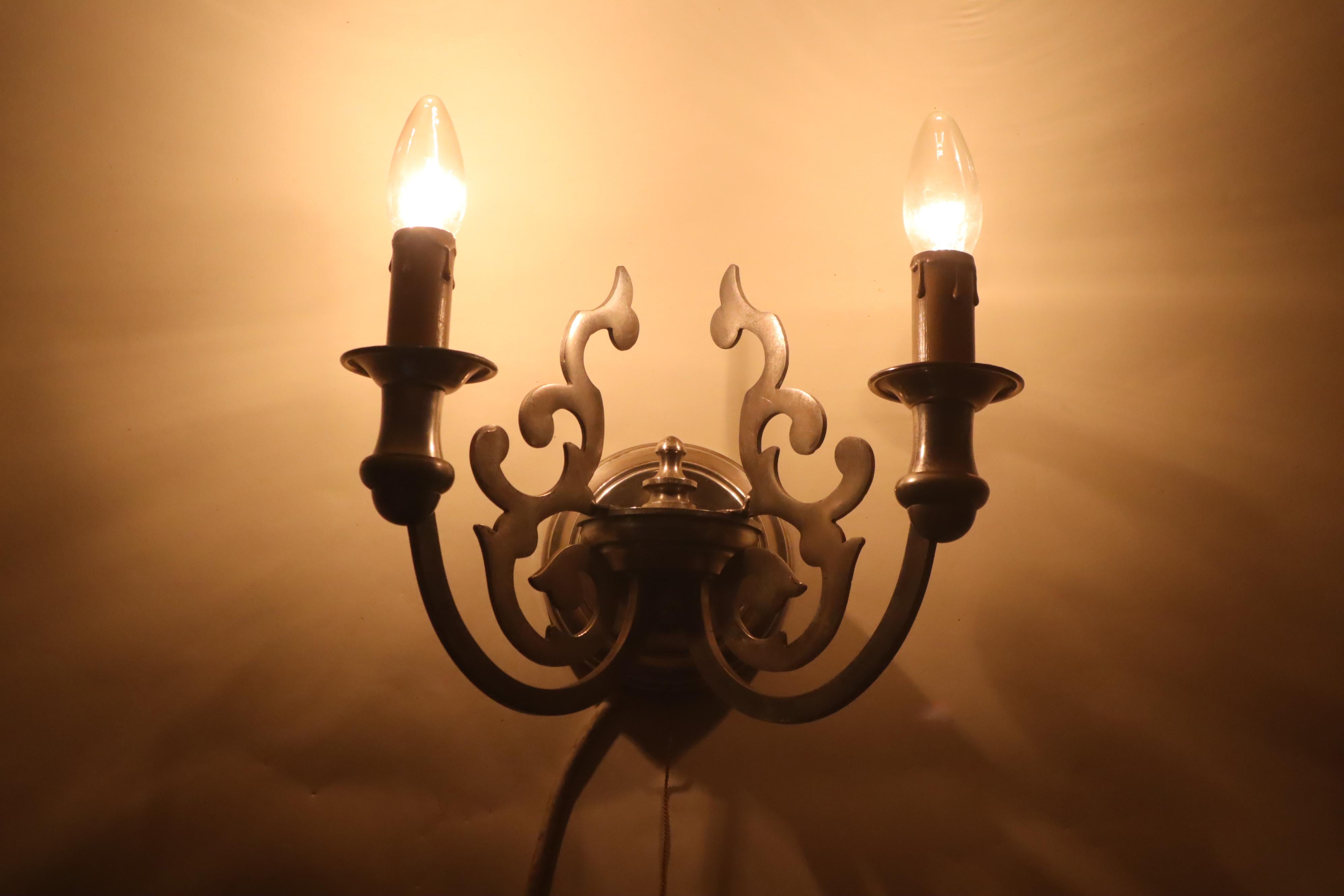 Lámpara de pared de plata barroca de Sciolari, Italia Años 60 Metal en venta