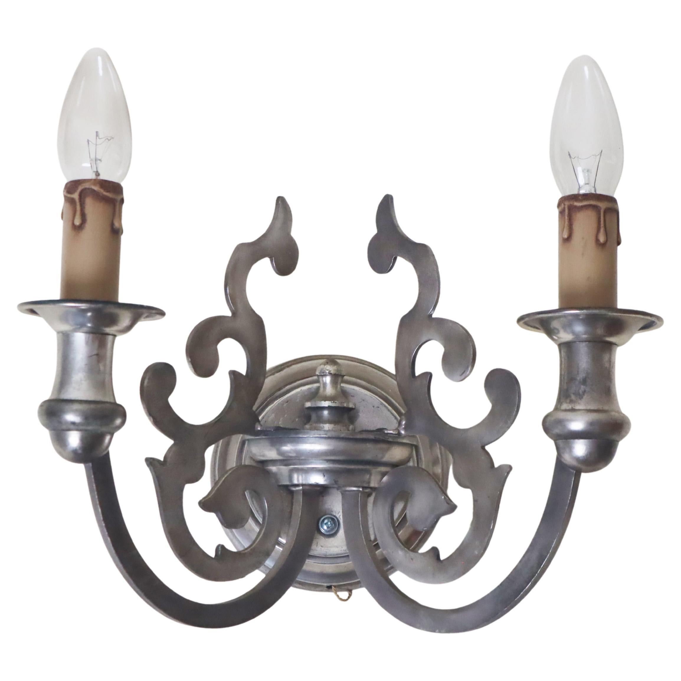 Applique murale en argent de style baroque par Sciolari, Italie, années 1960