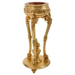 Baroque Style Standvase, Wood Hand Carved and Gold Leaf Finishing, Made in Italy