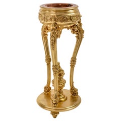 Standvase im Barockstil, Holz handgeschnitzt und mit Blattgold-Finish, hergestellt in Italien