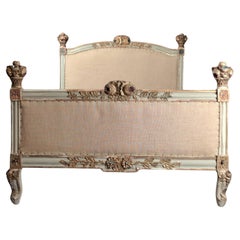 Antique Baroque Style Venetian Bed In Lacquered And Gilded Wood