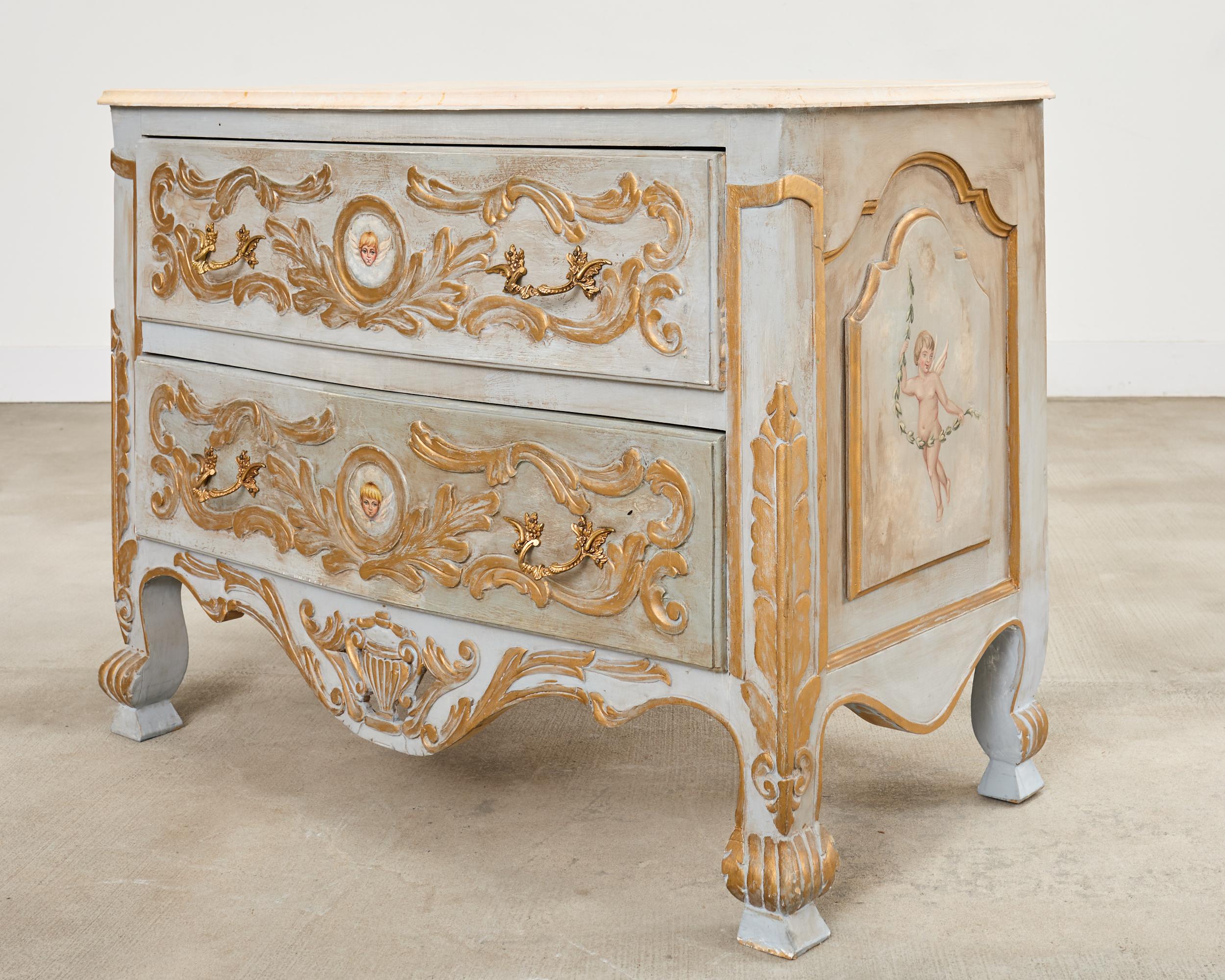 Barocco Cassettone laccato veneziano in stile barocco in vendita