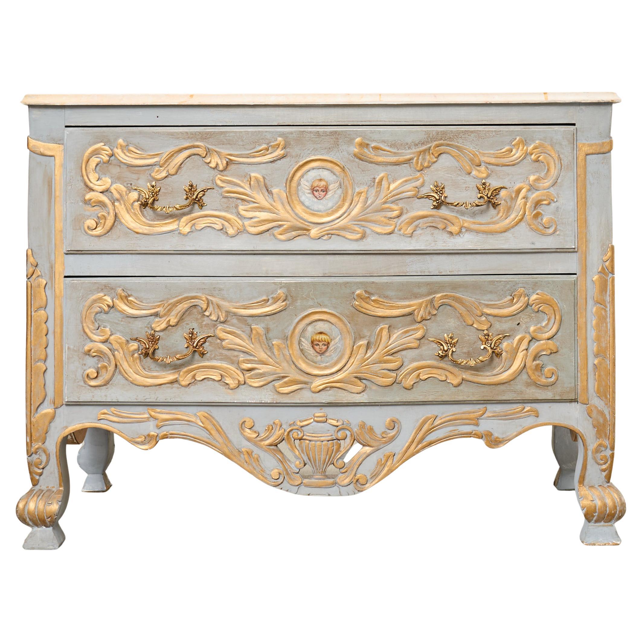 Cassettone laccato veneziano in stile barocco in vendita