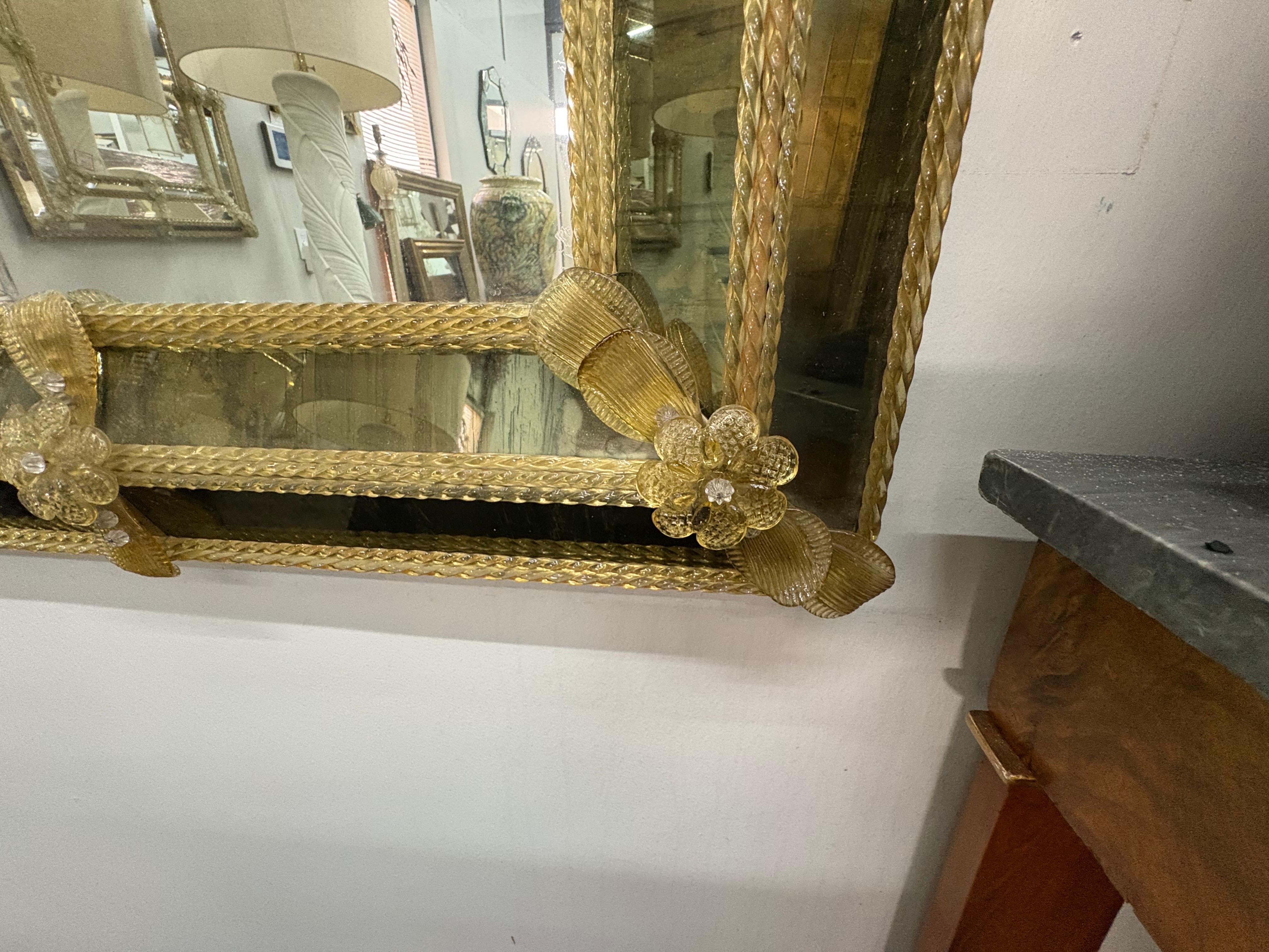 Verre de Murano Baroque Style Venetian Mirror en vente