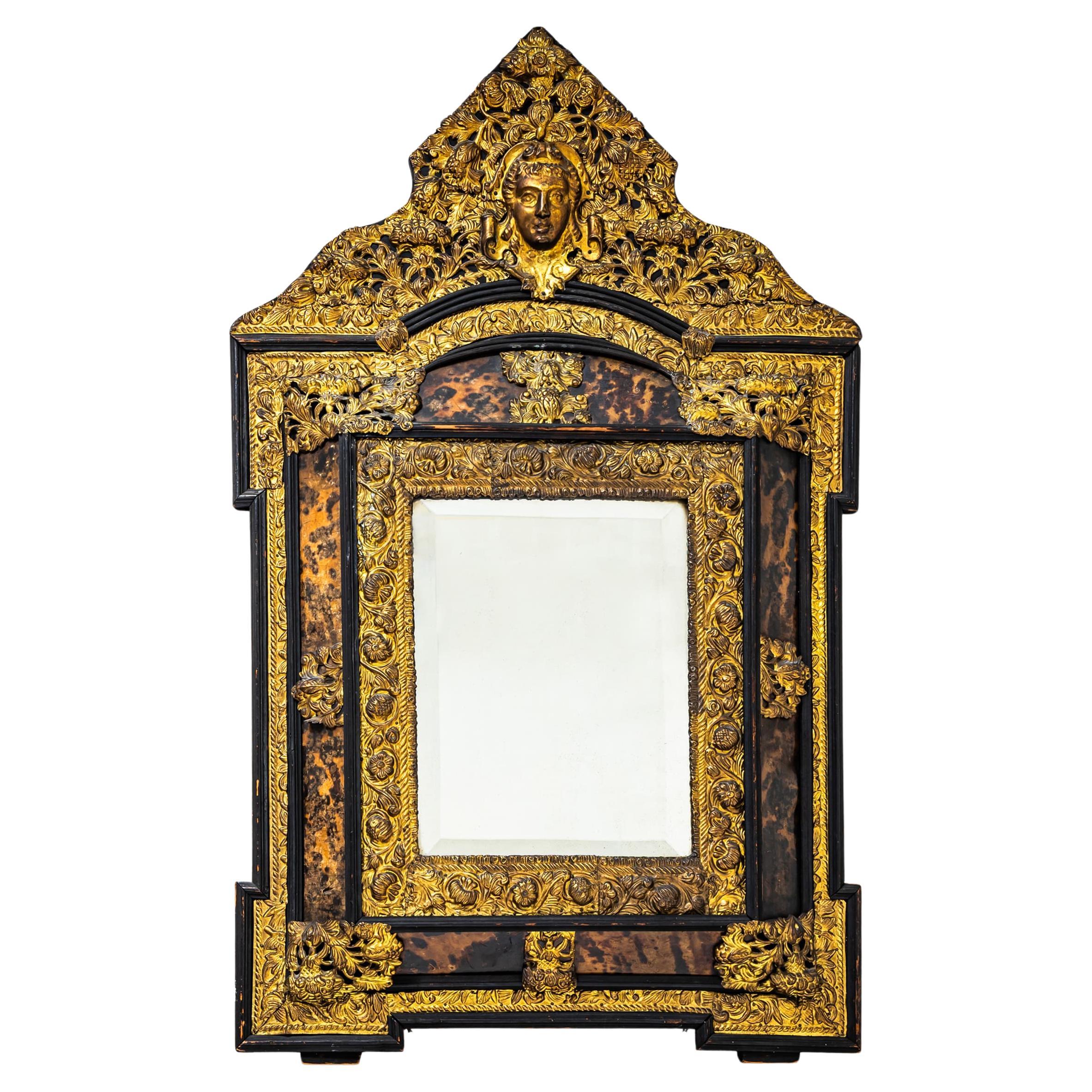Baroque-Style Wall Mirror, Probably Netherlands, 19th Century For Sale