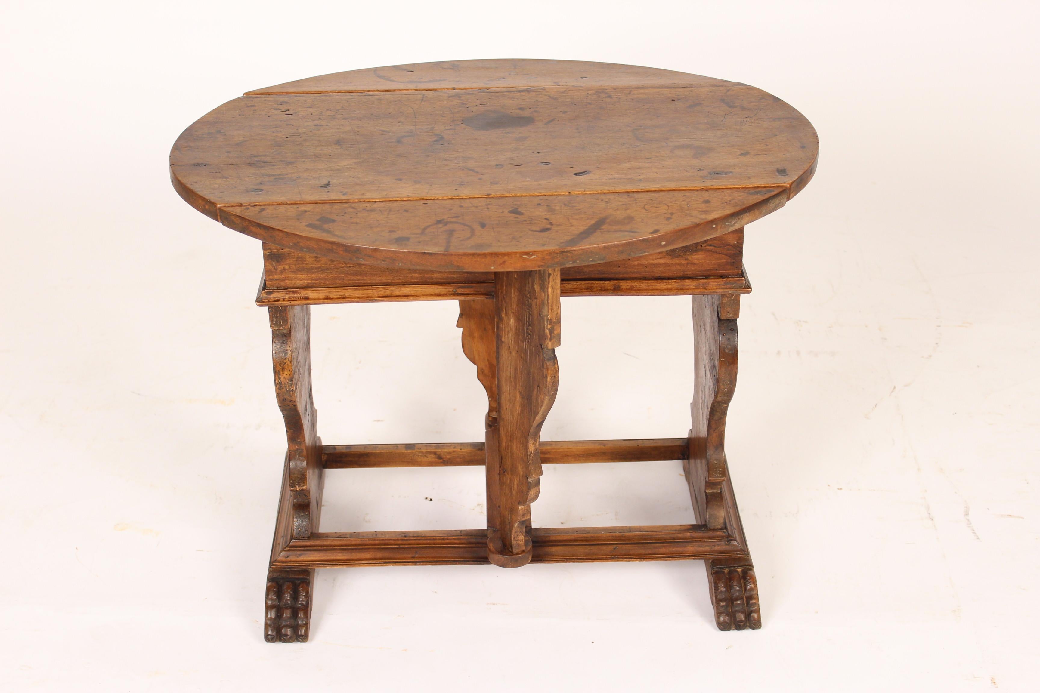 Mid-20th Century Baroque Style Walnut Drop-Leaf Occasional Table