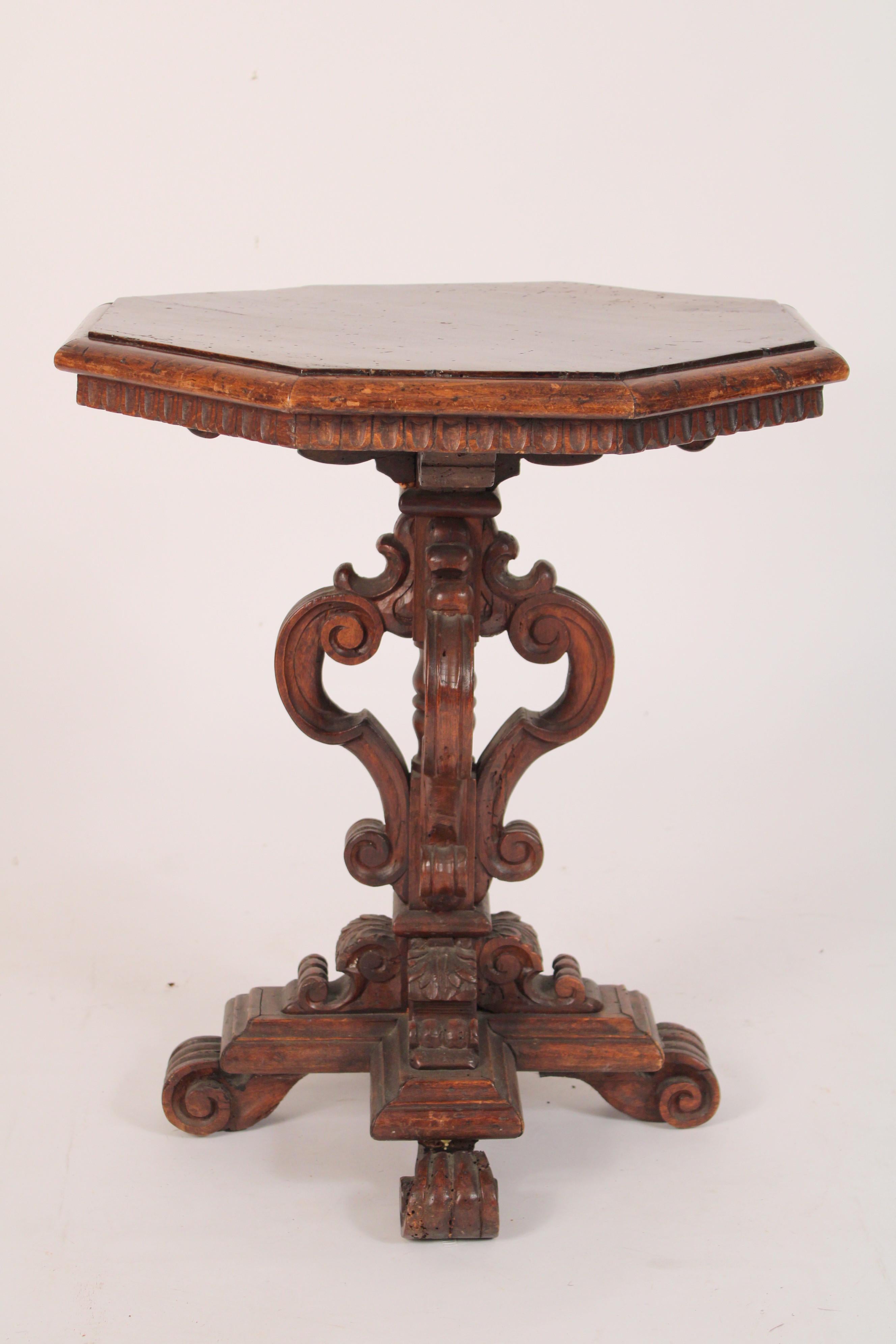 European Baroque Style Walnut Occasional Table For Sale