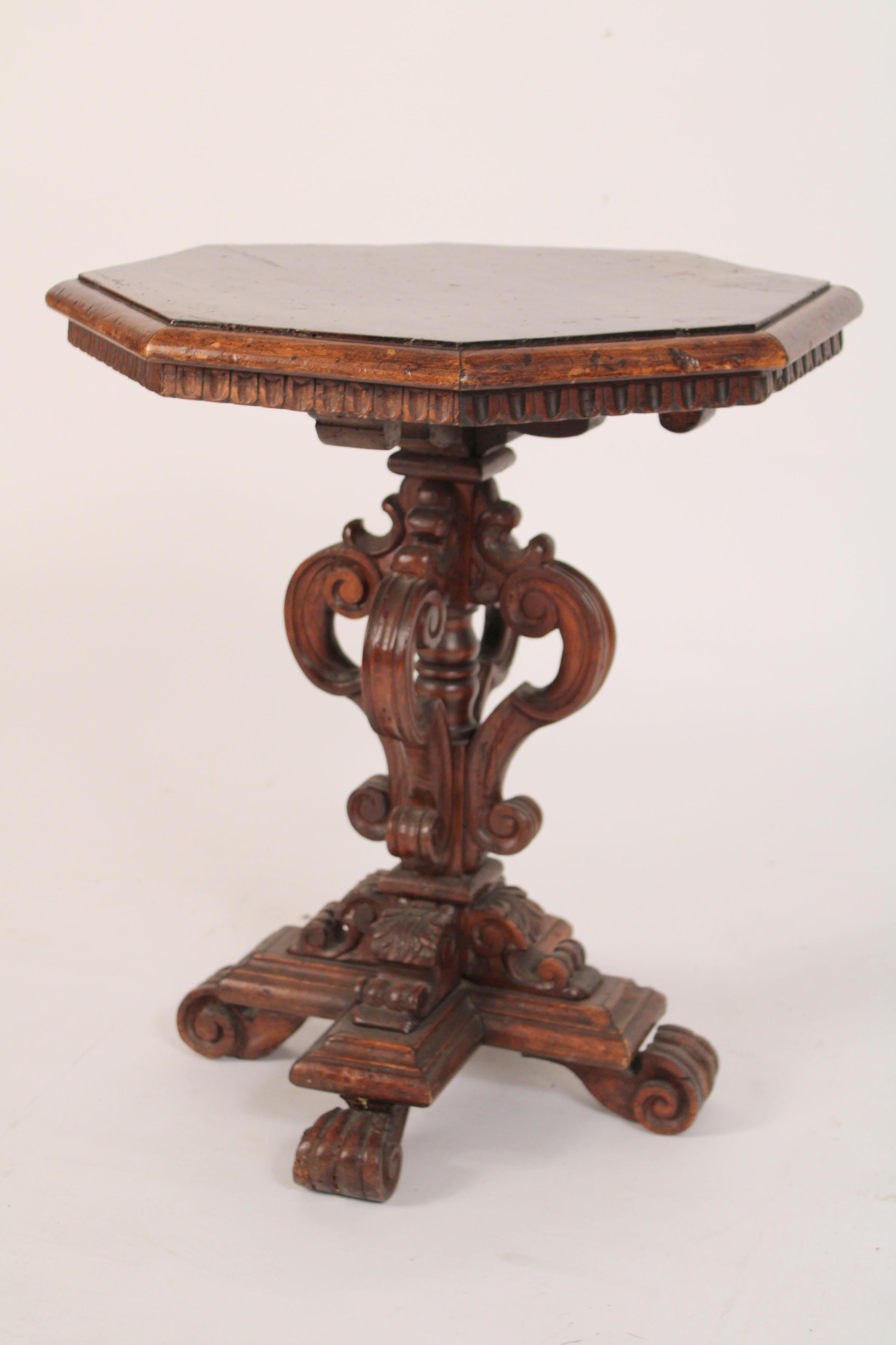 Baroque Style Walnut Occasional Table In Good Condition For Sale In Laguna Beach, CA