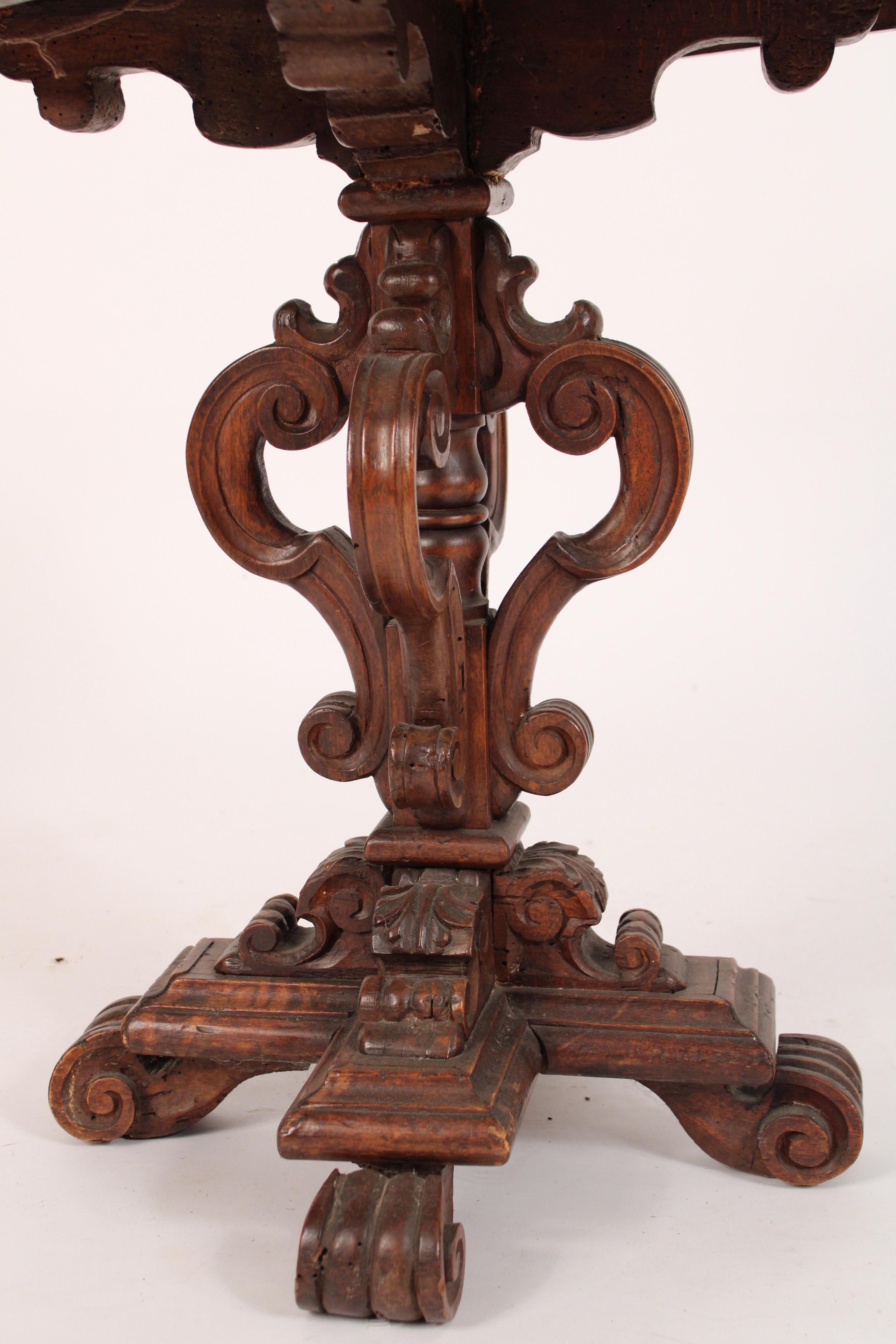 Mid-20th Century Baroque Style Walnut Occasional Table For Sale