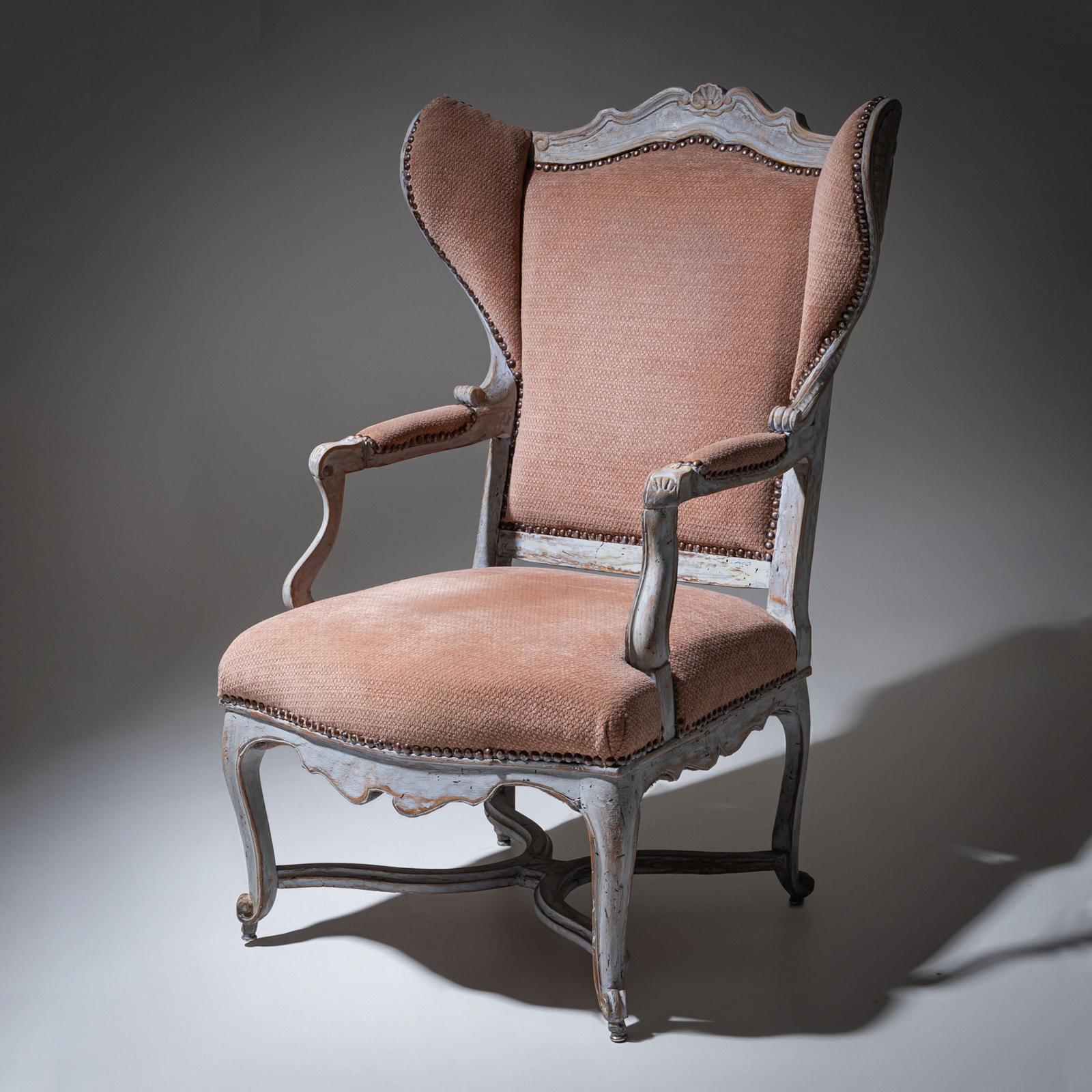 Barocco Sedia Wingback in stile barocco in vendita