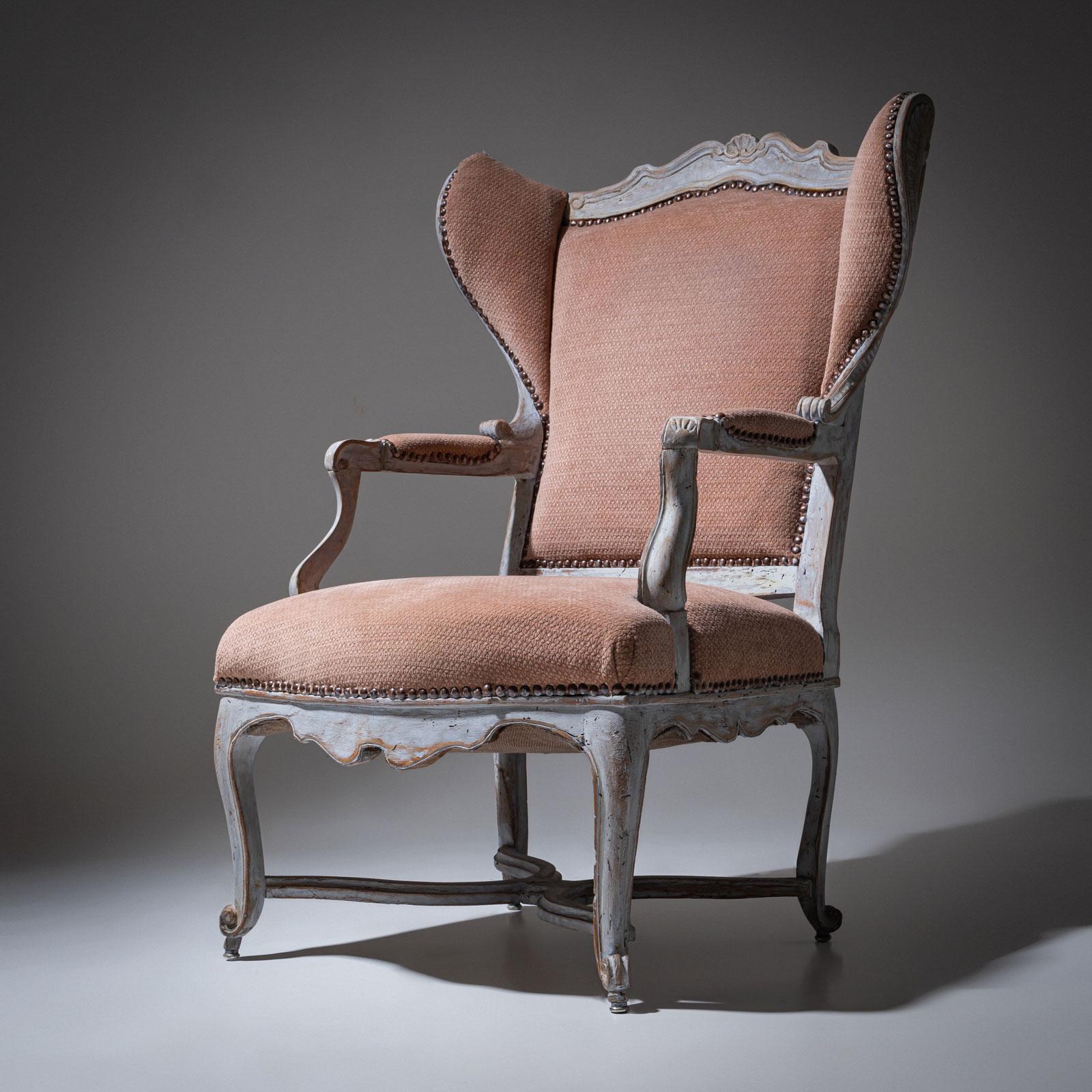 Europeo Sedia Wingback in stile barocco in vendita