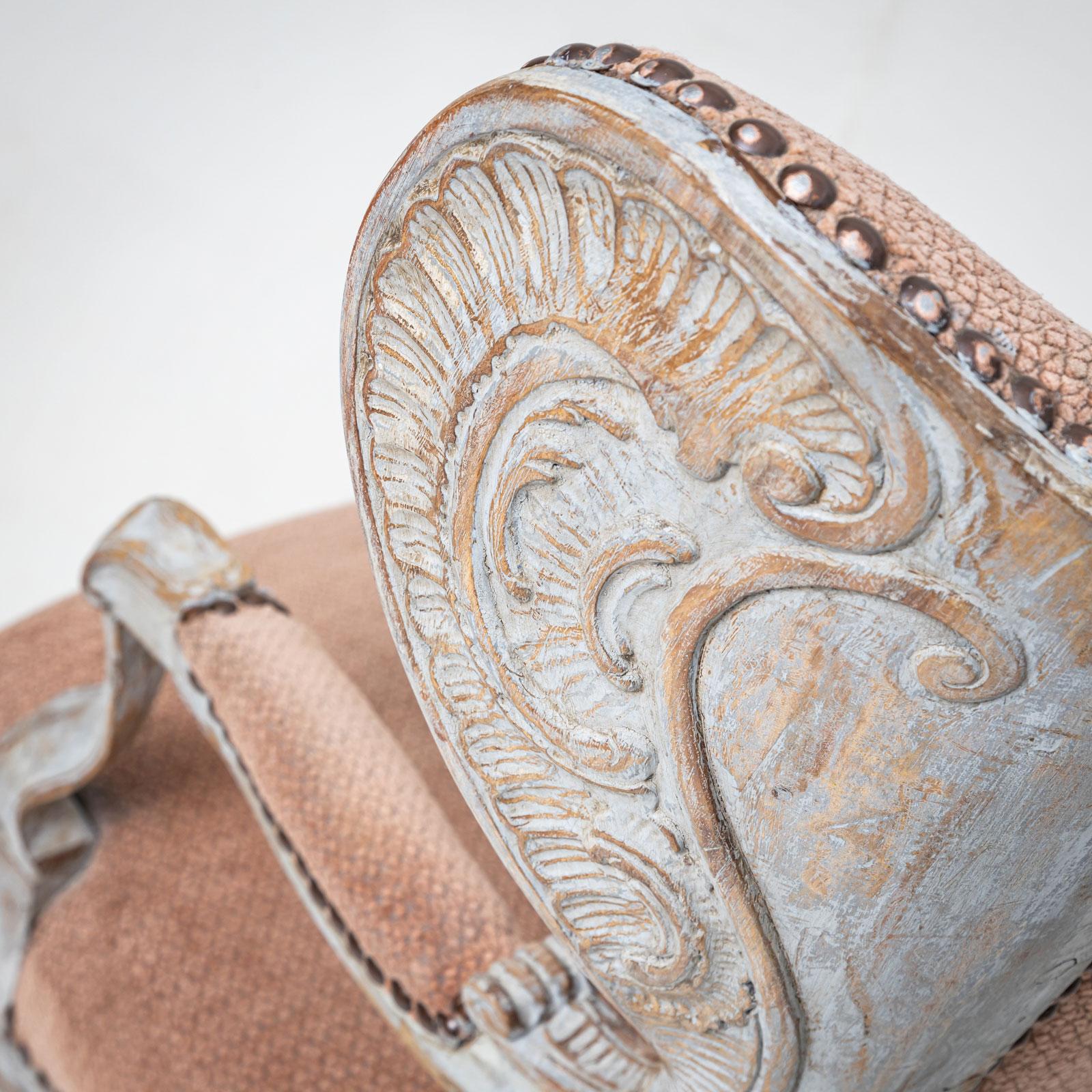 Tessuto Sedia Wingback in stile barocco in vendita