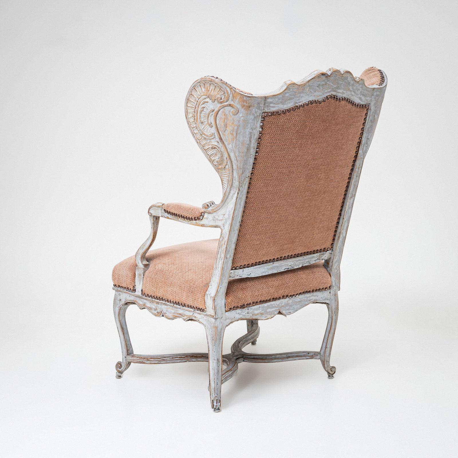 Sedia Wingback in stile barocco in vendita 1