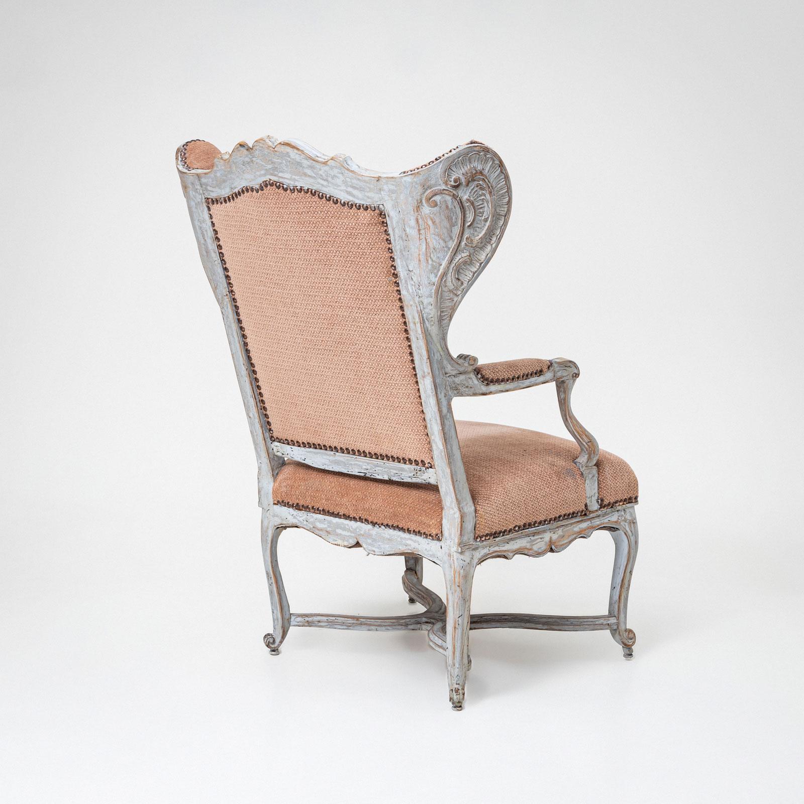Sedia Wingback in stile barocco in vendita 2
