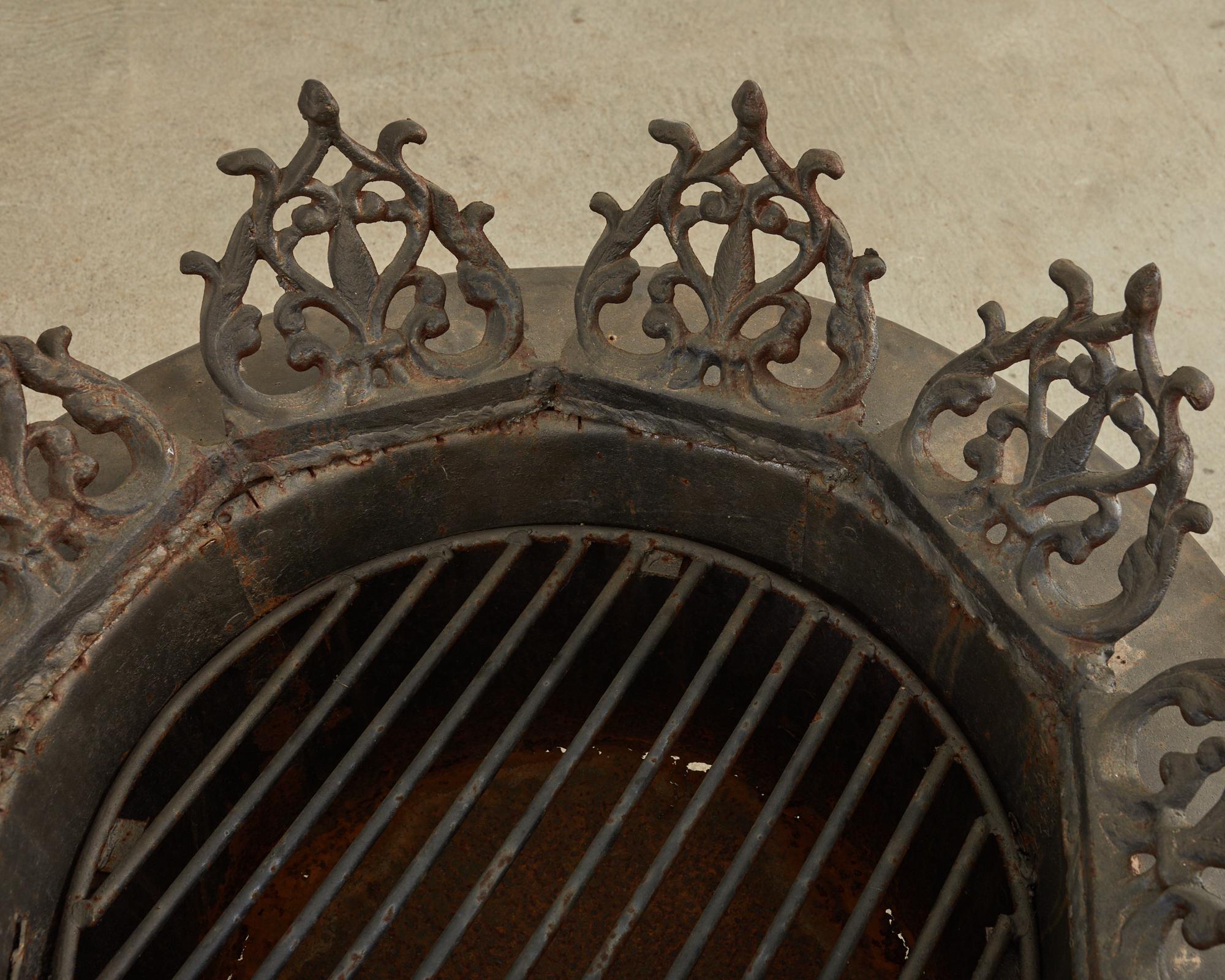 vintage cast iron outdoor fireplace
