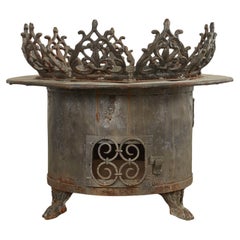 Vintage Baroque Style Wrought Iron Brazier Fire Pit or Chimnea