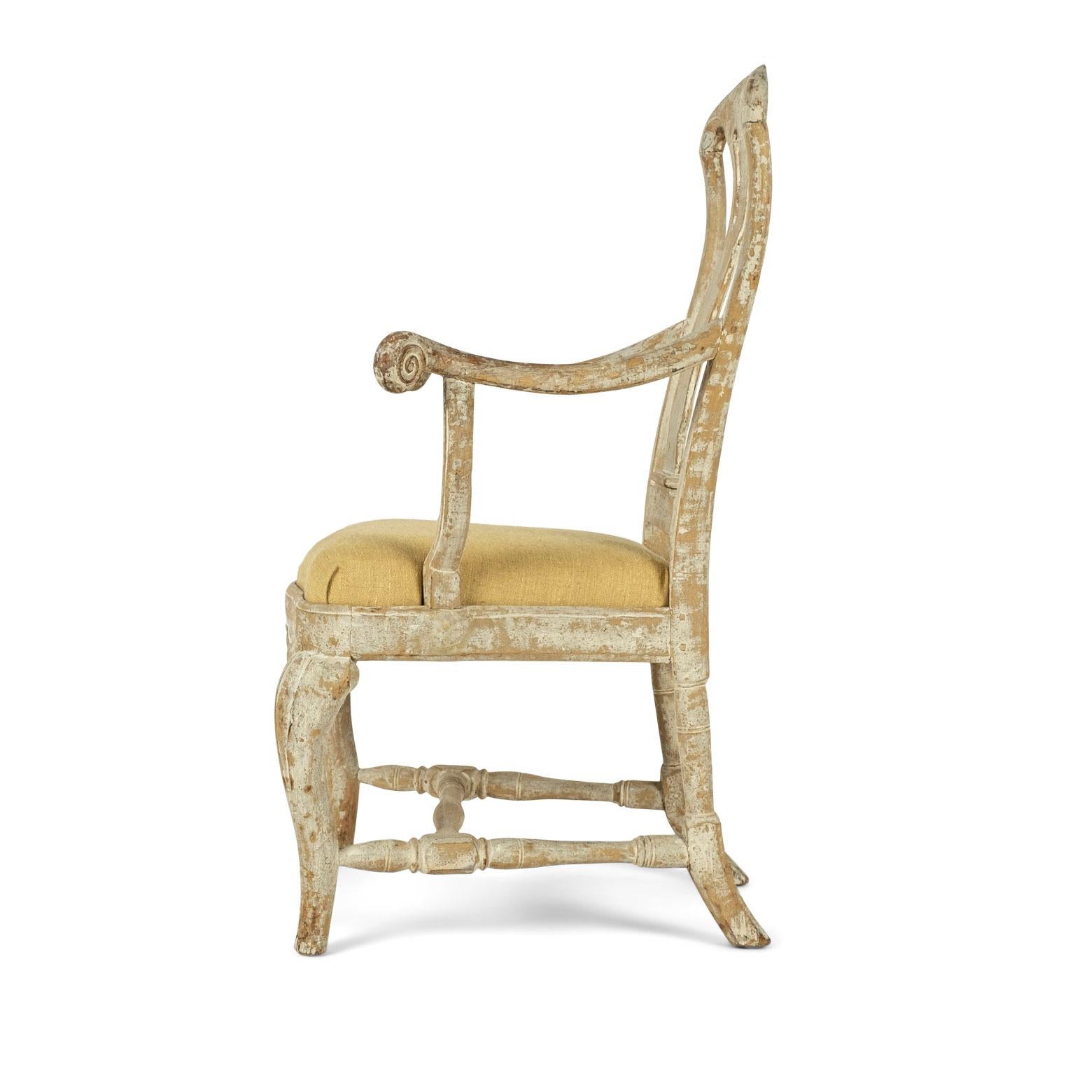 Hand-Carved Baroque Swedish Armchair