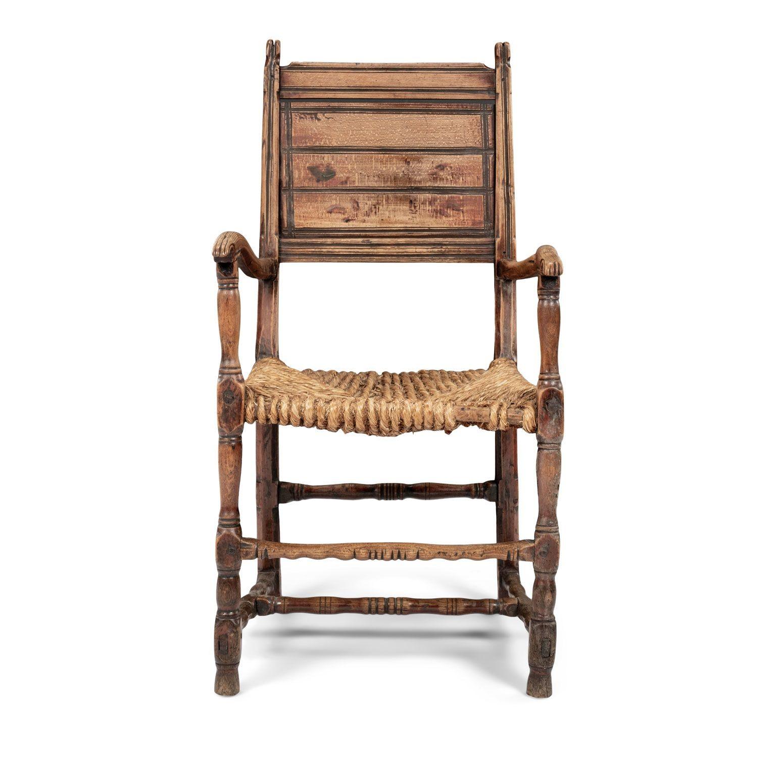 Baroque Swedish Armchair, Hand-Carved from Beechwood and Ash For Sale 1